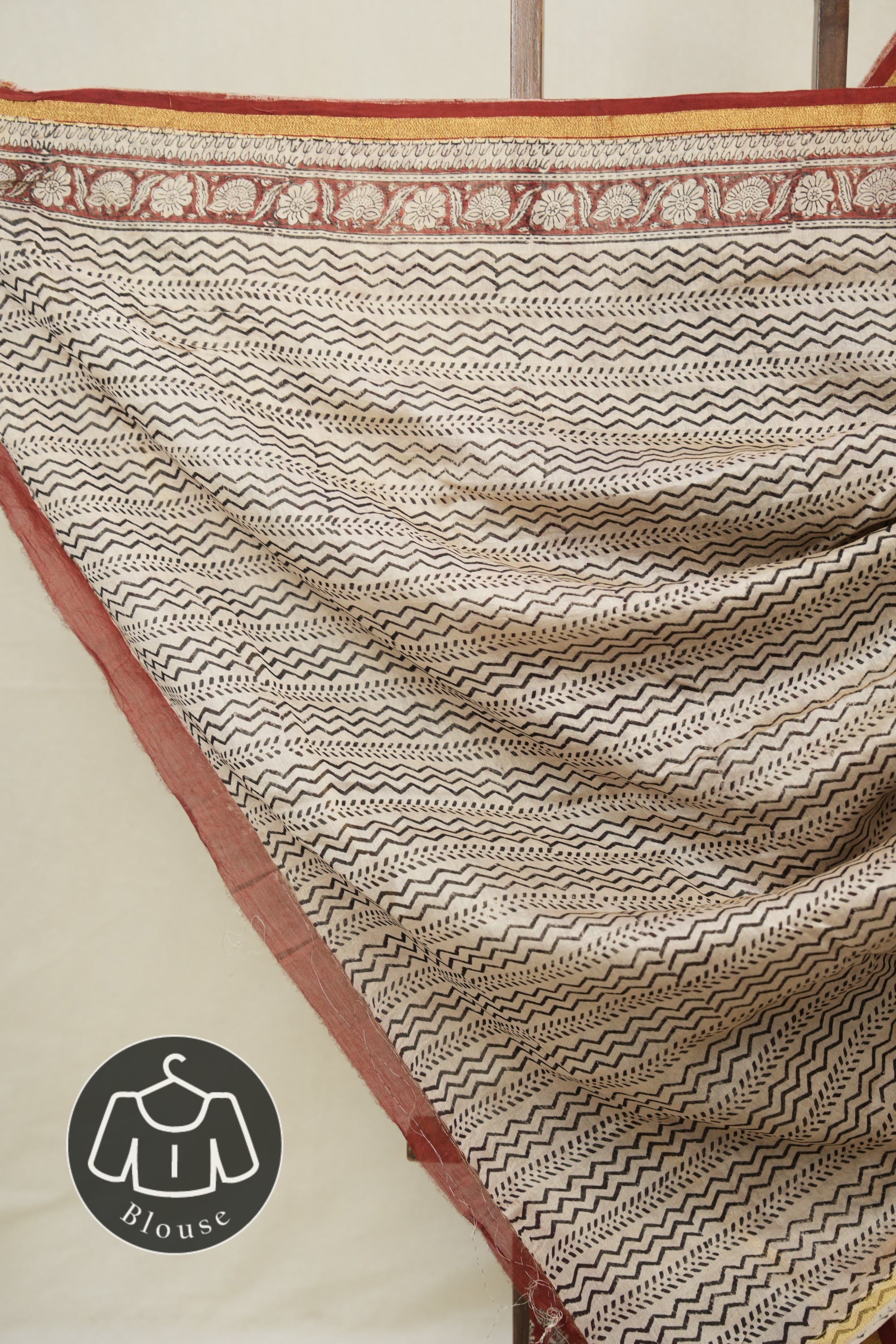 Maroon HBP Cotton Silk Saree With Chanderi Border - SRMCSS1586