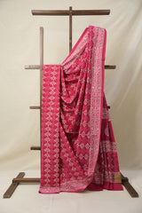 Pink White HBP Cotton Saree - SRPWCS3162