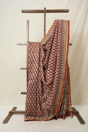 Maroon HBP Cotton Silk Saree With Chanderi Border - SRMCSS1585