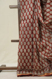 Maroon HBP Cotton Silk Saree With Chanderi Border - SRMCSS1585