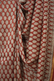 Maroon HBP Cotton Silk Saree With Chanderi Border - SRMCSS1585