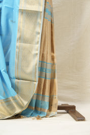 Sky Blue Maheshwari Saree - SRSBMS364