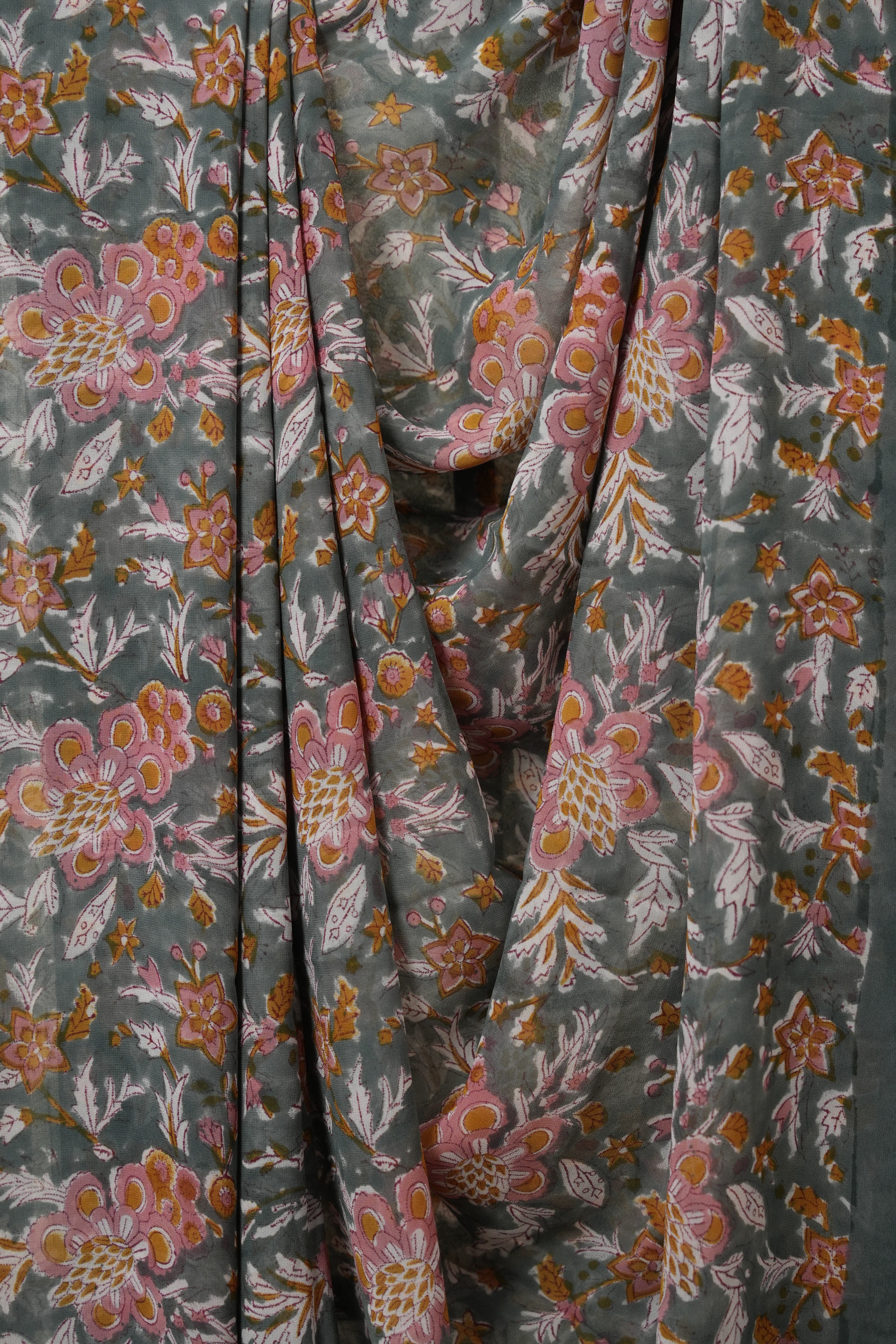 Sage Green HBP Georgette Saree - SRSGHGS51