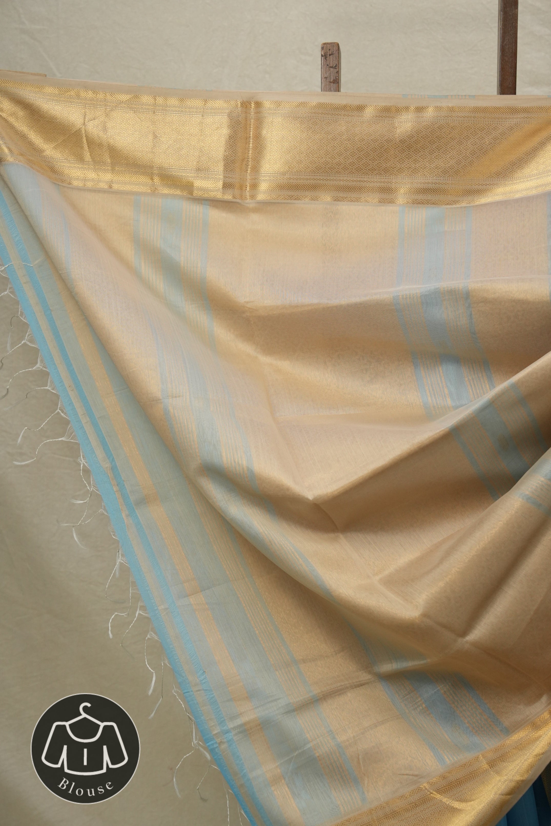 Sky Blue Maheshwari Saree - SRSBMS364