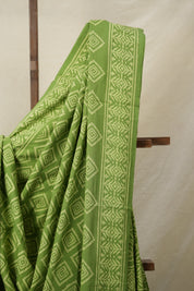 Parrot Green HBP Cotton Saree - SRPGCS3126