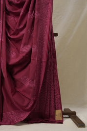 Beet Root Red HBP Cotton Saree - SRBRRCS3125