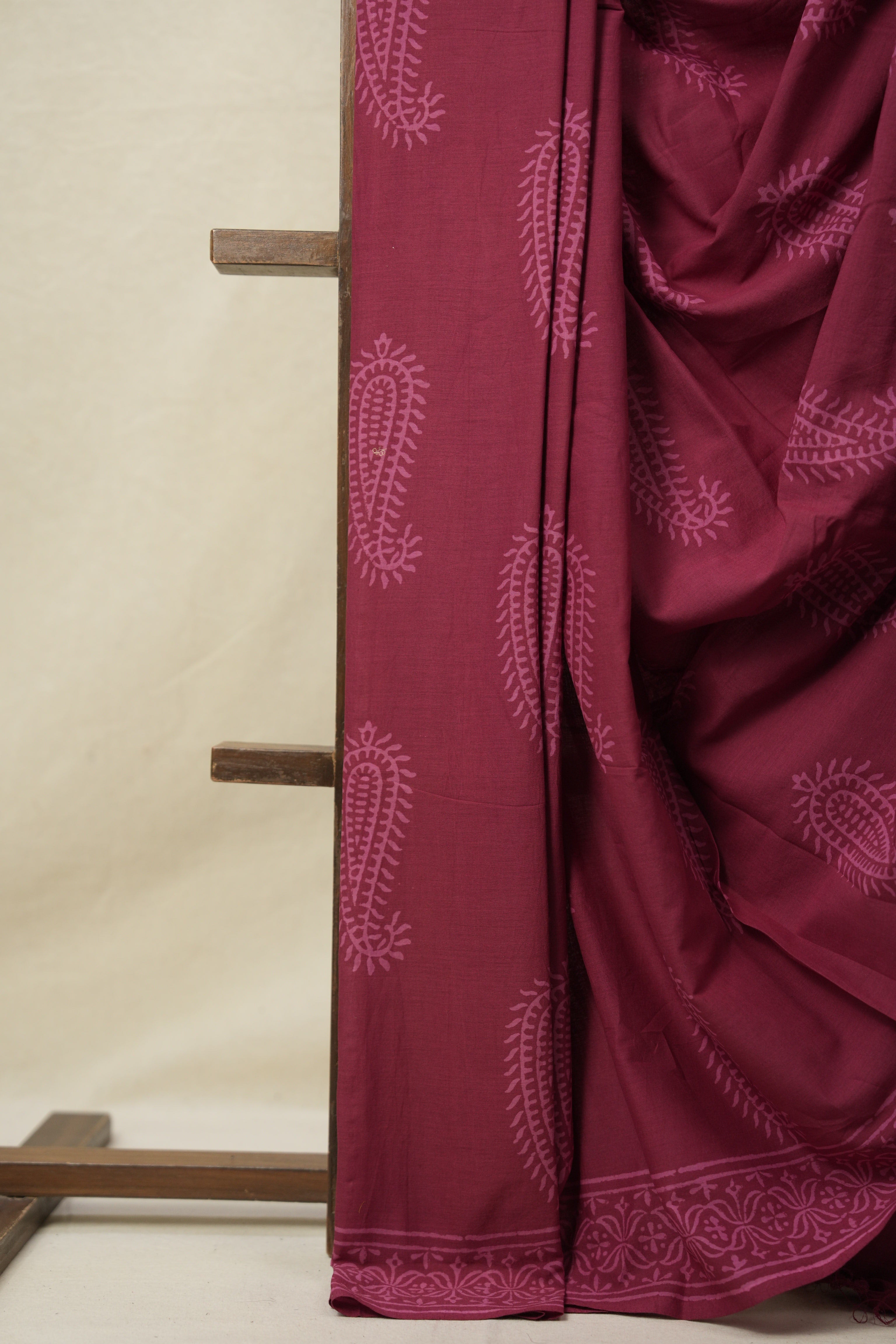 Beet Root Red HBP Cotton Saree - SRBRRCS3125