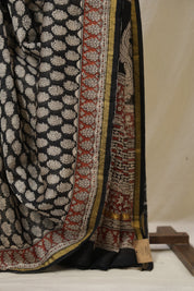 Black HBP Cotton Silk Saree With Chanderi Border - SRBCSS1583
