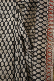 Black HBP Cotton Silk Saree With Chanderi Border - SRBCSS1583