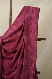 Beet Root Red HBP Cotton Saree - SRBRRCS3125