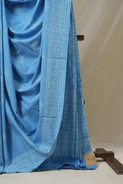 Sky Blue HBP Cotton Saree - SRSBCS3186