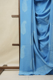 Sky Blue HBP Cotton Saree - SRSBCS3186