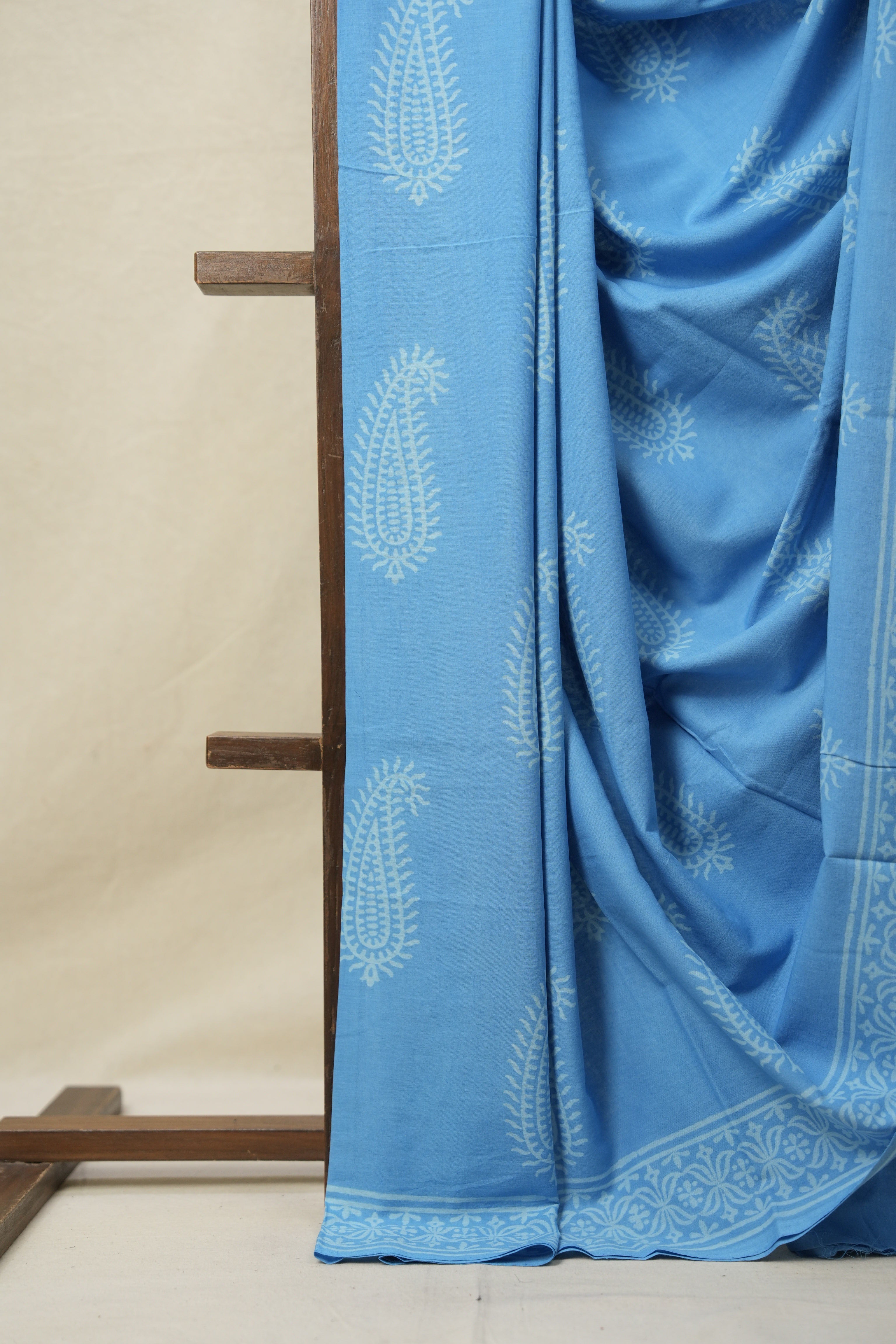 Sky Blue HBP Cotton Saree - SRSBCS3186