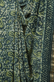Green HBP Cotton Silk Saree With Maheshwari Border - SRGCSS1667