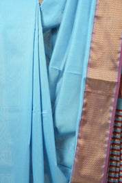Sky Blue Maheshwari Saree - SRSBMS184EX