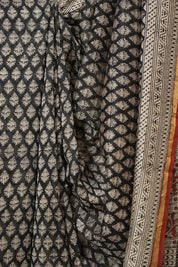 Black HBP Cotton Silk Saree With Chanderi Border - SRBCSS1582