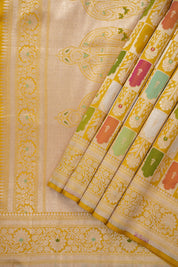 Yellow Banarasi Silk Saree - Saavari - SSYBSS65