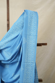 Sky Blue HBP Cotton Saree - SRSBCS3186