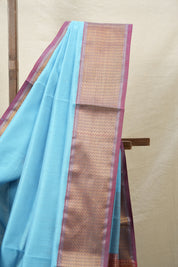 Sky Blue Maheshwari Saree - SRSBMS184EX