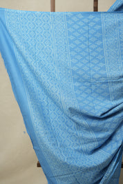 Sky Blue HBP Cotton Saree - SRSBCS3186