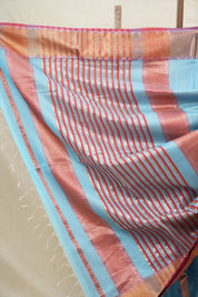 Sky Blue Maheshwari Saree - SRSBMS184EX