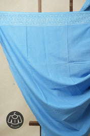 Sky Blue HBP Cotton Saree - SRSBCS3186
