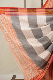 Orange Plain Cotton Patteda Anchu Saree - SROPAS309