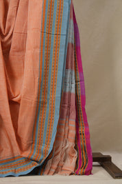 Orange Plain Cotton Patteda Anchu Saree - SROPAS311
