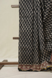 Black HBP Cotton Silk Saree With Chanderi Border - SRBCSS1581