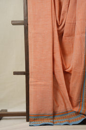 Orange Plain Cotton Patteda Anchu Saree - SROPAS311
