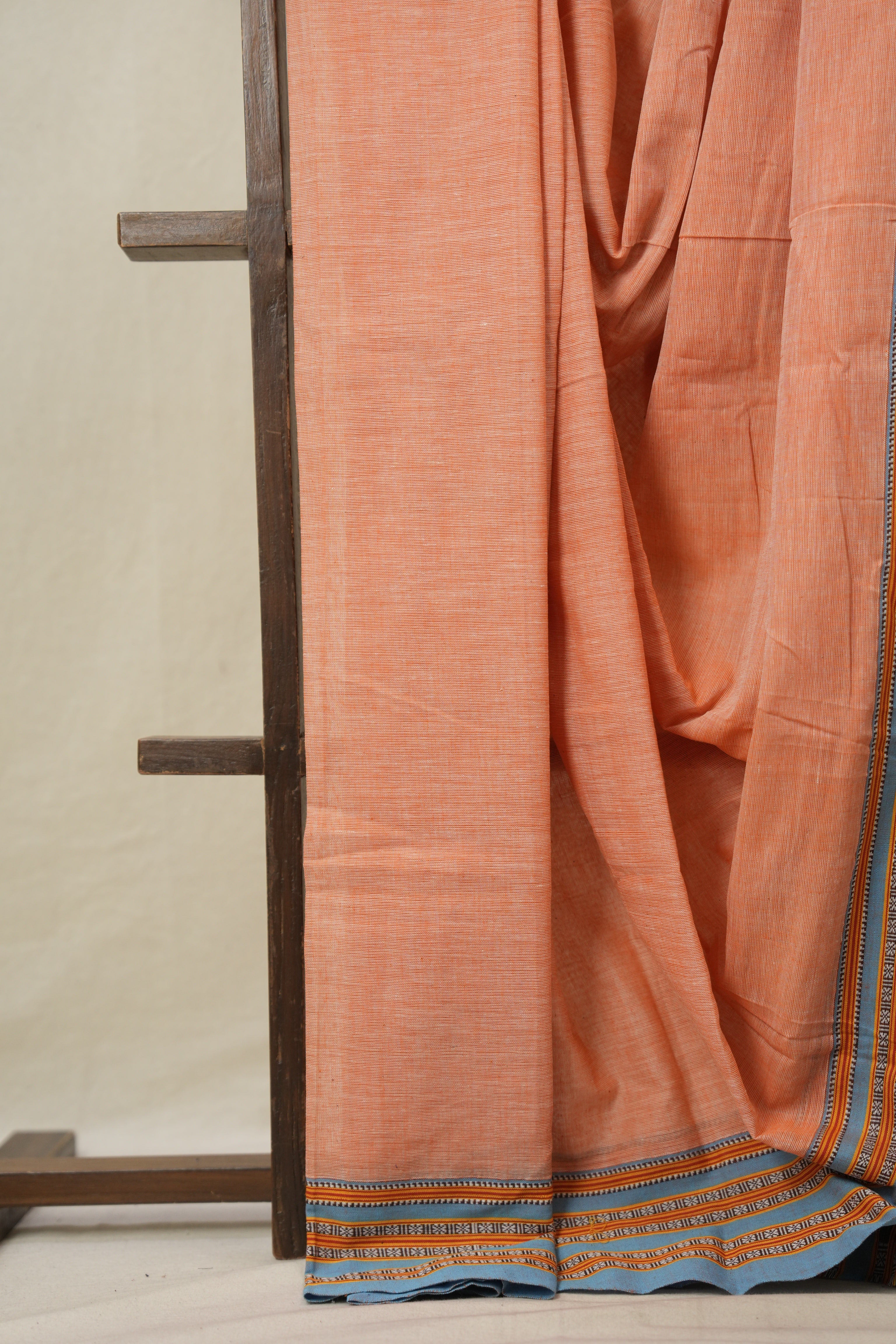 Orange Plain Cotton Patteda Anchu Saree - SROPAS311