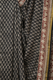 Black HBP Cotton Silk Saree With Chanderi Border - SRBCSS1581