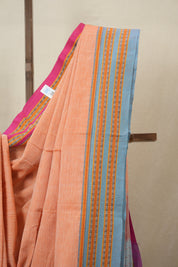Orange Plain Cotton Patteda Anchu Saree - SROPAS311
