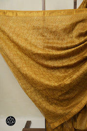 Mustard HBP Cotton Silk Saree With Maheshwari Border - SRMCSS1669