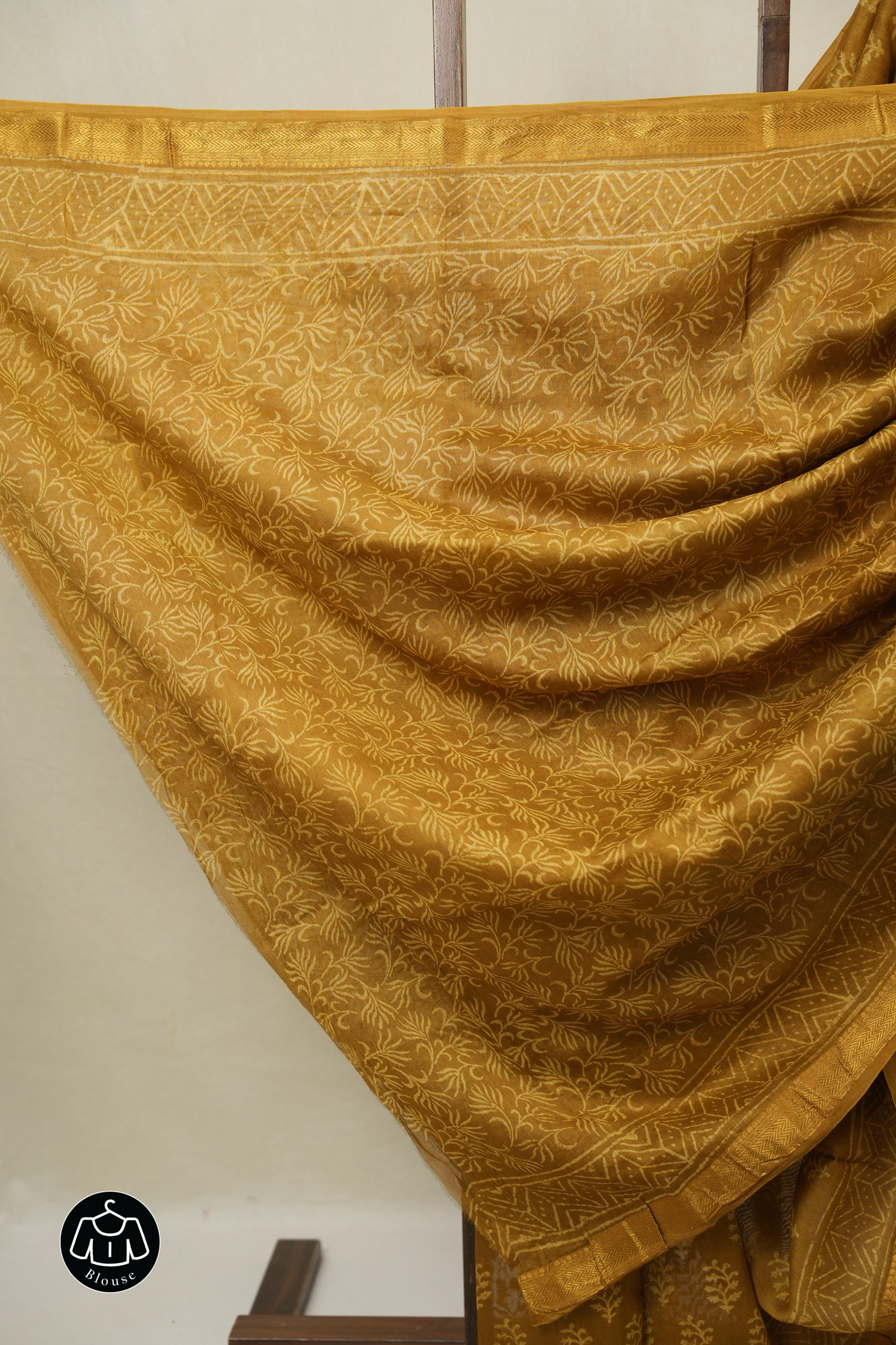 Mustard HBP Cotton Silk Saree With Maheshwari Border - SRMCSS1669