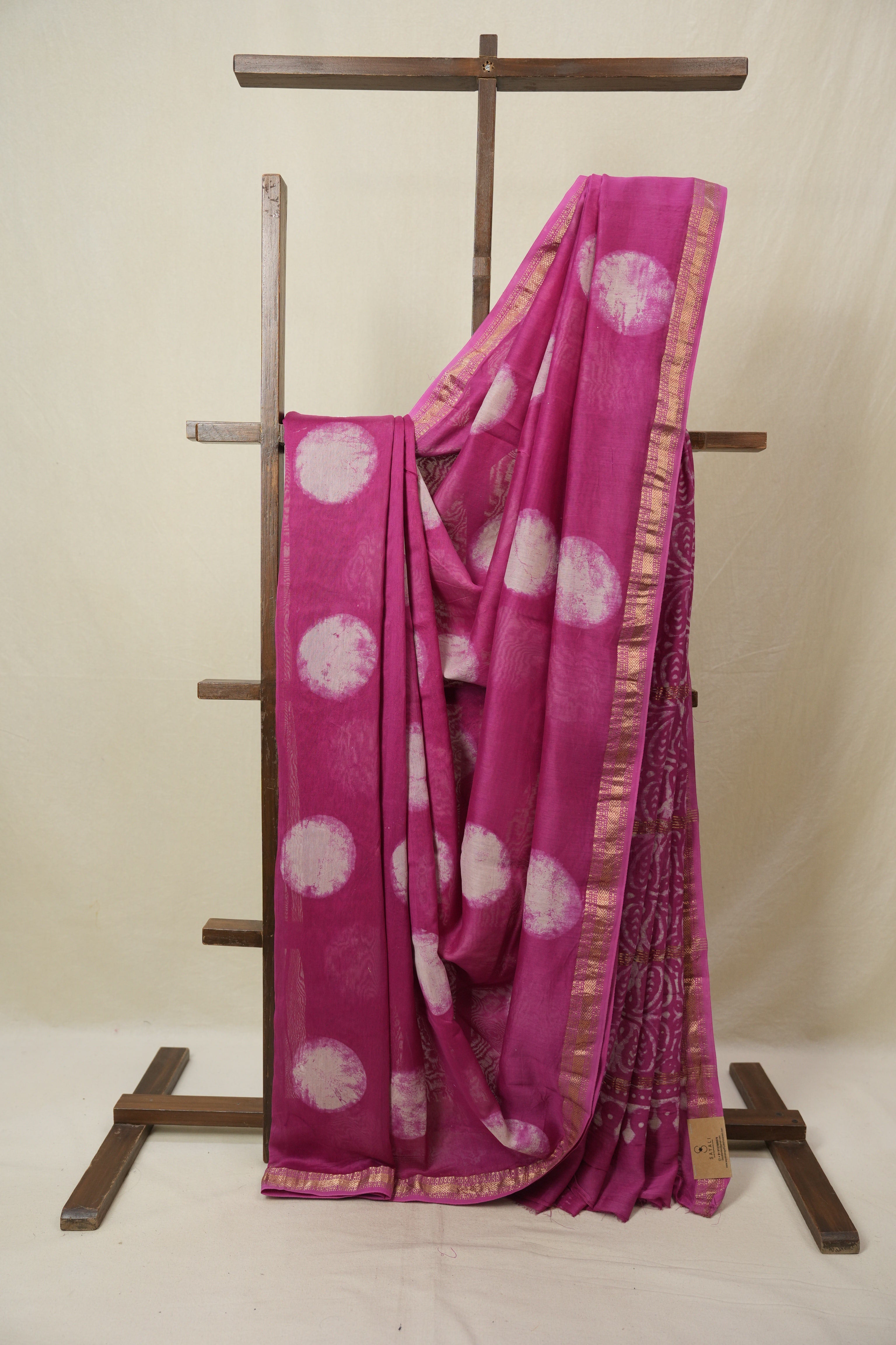 Pink HBP Cotton Silk Saree With Maheshwari Border - SRPCSS1670