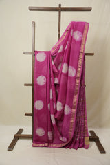 Pink HBP Cotton Silk Saree With Maheshwari Border - SRPCSS1670