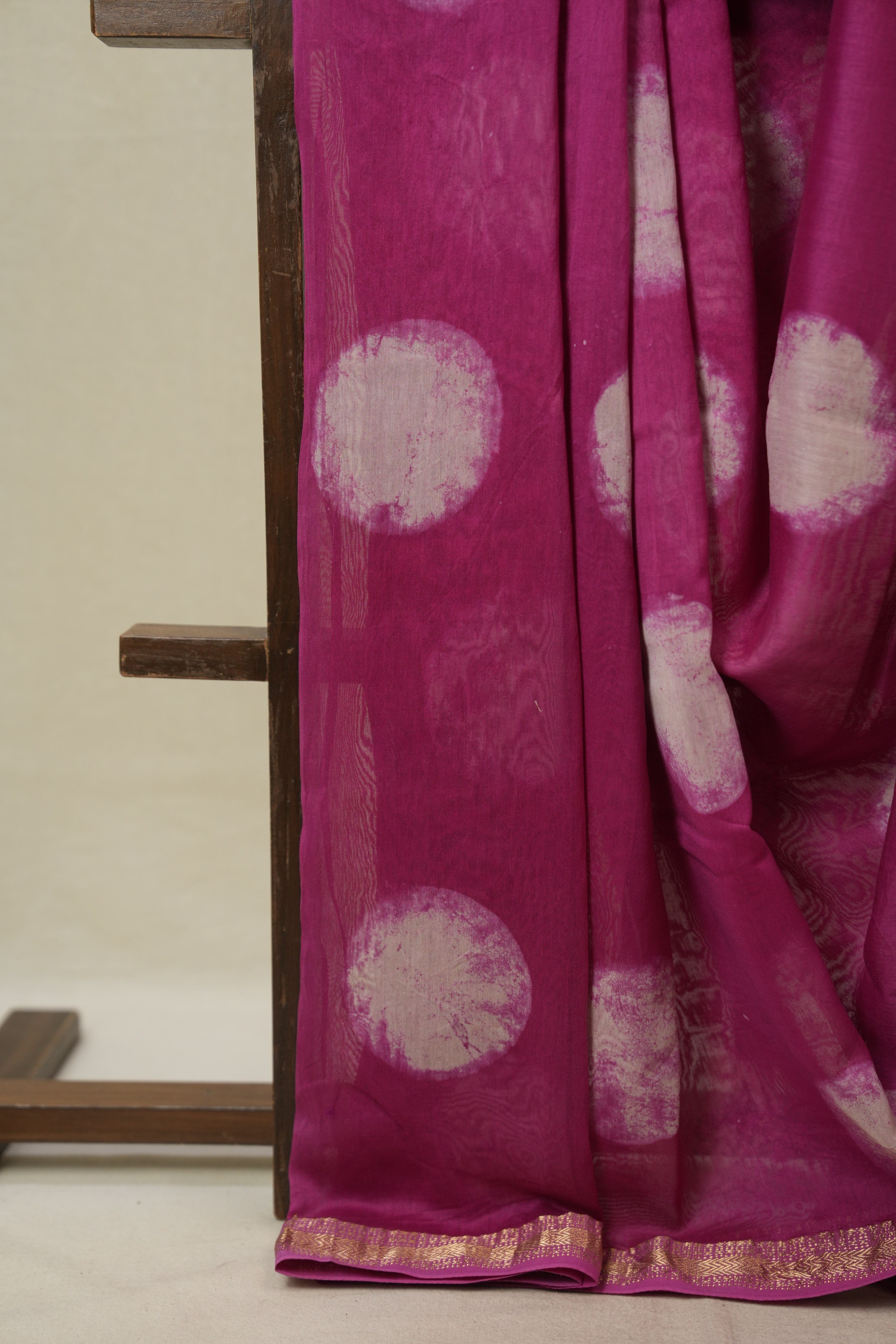 Pink HBP Cotton Silk Saree With Maheshwari Border - SRPCSS1670
