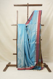 Blue Maheshwari Tissue Saree - SRBMTS166