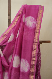 Pink HBP Cotton Silk Saree With Maheshwari Border - SRPCSS1670