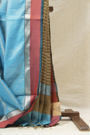 Blue Maheshwari Tissue Saree - SRBMTS166