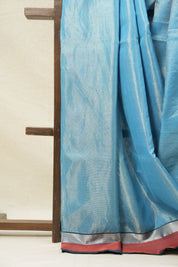 Blue Maheshwari Tissue Saree - SRBMTS166