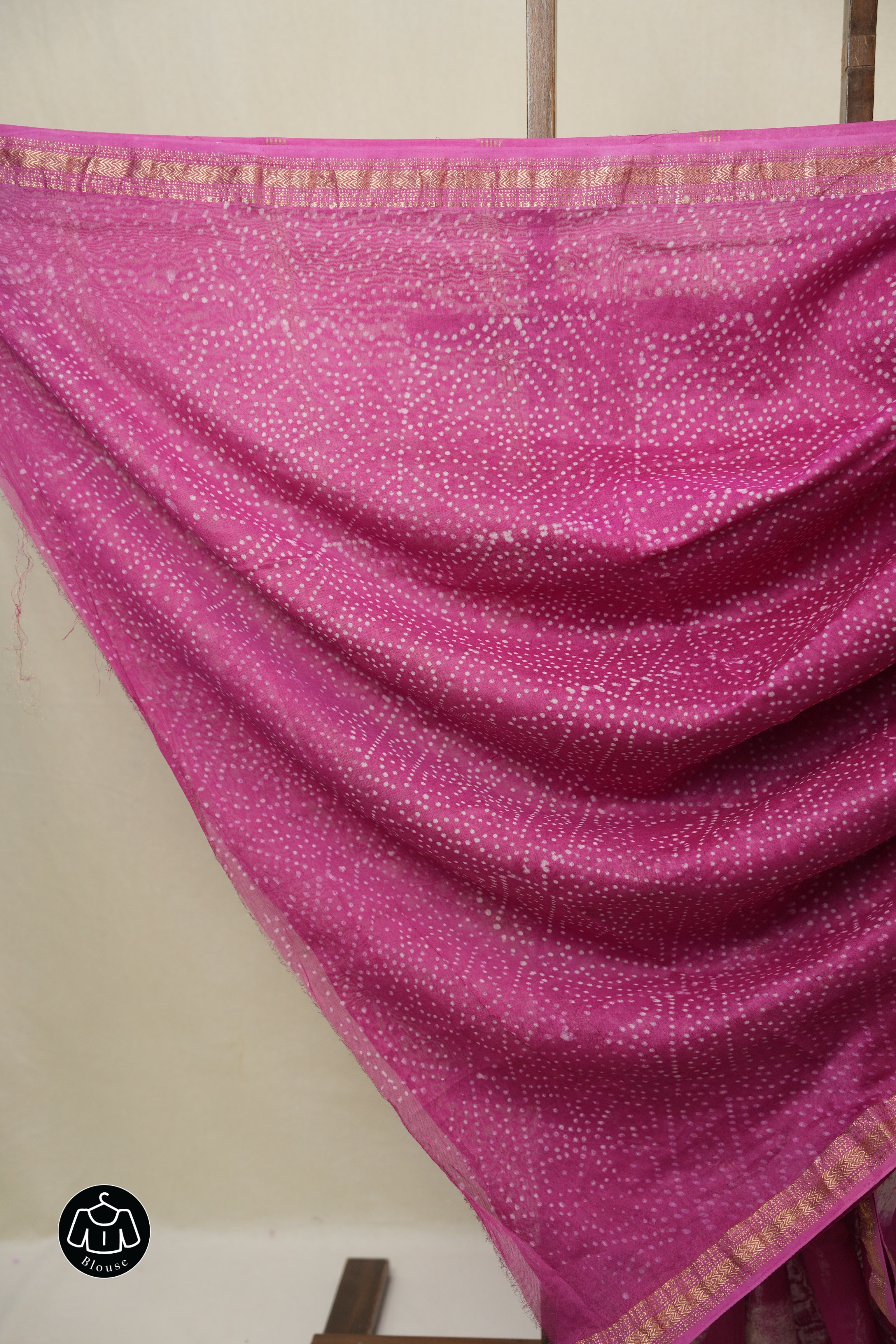 Pink HBP Cotton Silk Saree With Maheshwari Border - SRPCSS1670