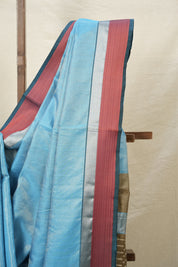 Blue Maheshwari Tissue Saree - SRBMTS166