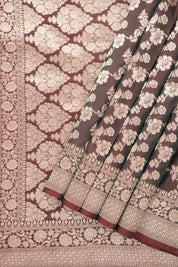 Dual Tone Brown Banarasi Silk Saree - Saavari - SSDTBBSS79