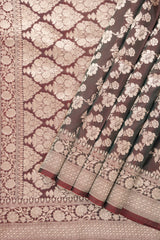 Dual Tone Brown Banarasi Silk Saree - Saavari - SSDTBBSS79