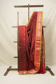 Maroon Silk Paithani Saree - SRMSPS457
