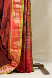 Maroon Silk Paithani Saree - SRMSPS457