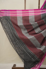 Black Small Checks Patteda Anchu Saree - SRBPAS179