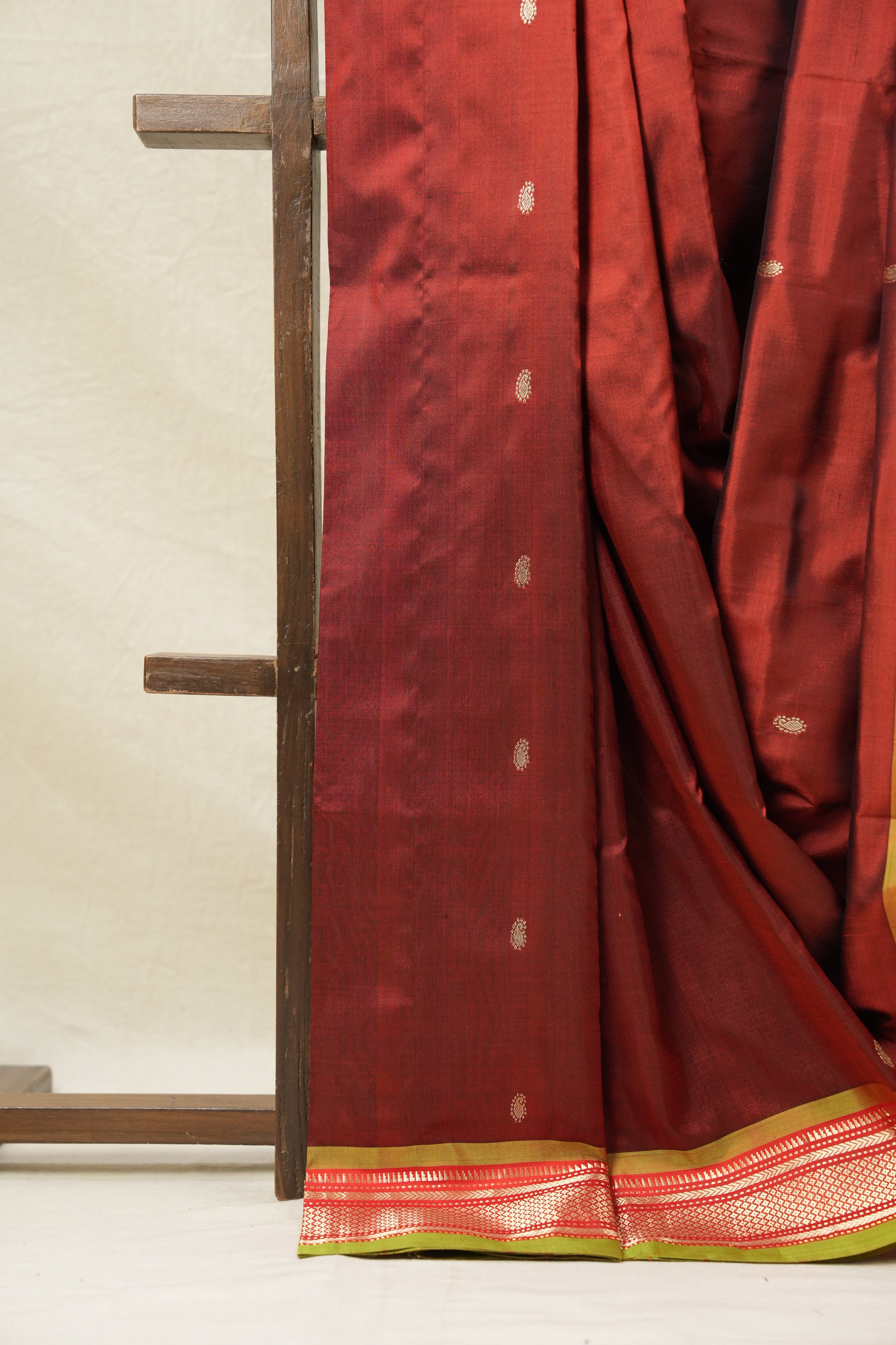 Maroon Silk Paithani Saree - SRMSPS457